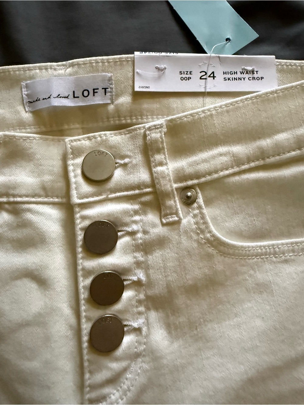 LOFT White High-Waist Skinny Crop Jeans